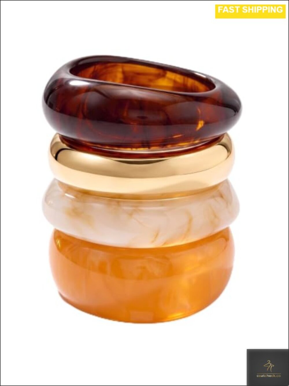 Chunky Acrylic Resin Bangle Set Stackable Bracelets